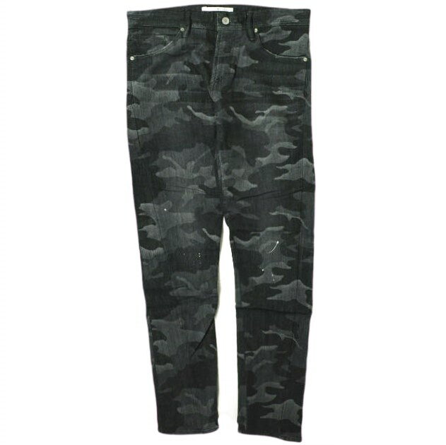 樂天商城 - e JEANS イージーンズ 日本製 TWIST 岡山児島 ペイントジョグカモフラージュデニムパンツ e802-002 3 BLACK CAMOUFLAGE ジップフライ スキニー ジーンズ 定価35,200円 ボトムス【新古品】【中古】【e JEANS】