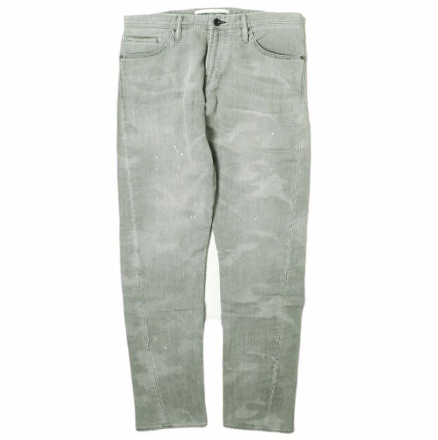 e JEANS イージーンズ 日本製 LONGSNOUT TWIST 岡山児島 ペイントカモフラージュジョグデニムパンツ e-802 0 Smoky Gray ジップフライ スキニー 迷彩 ジーンズ 定価35,200円 ボトムス【新古品】【中古】【e JEANS】