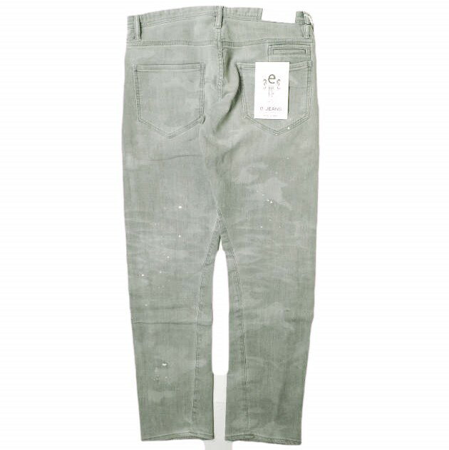 e JEANS イージーンズ 日本製 LONGSNOUT TWIST 岡山児島 ペイントカモフラージュジョグデニムパンツ e-802 2 Smoky Gray ジップフライ スキニー 迷彩 ジーンズ 定価35,200円 ボトムス【新古品】【中古】【e JEANS】