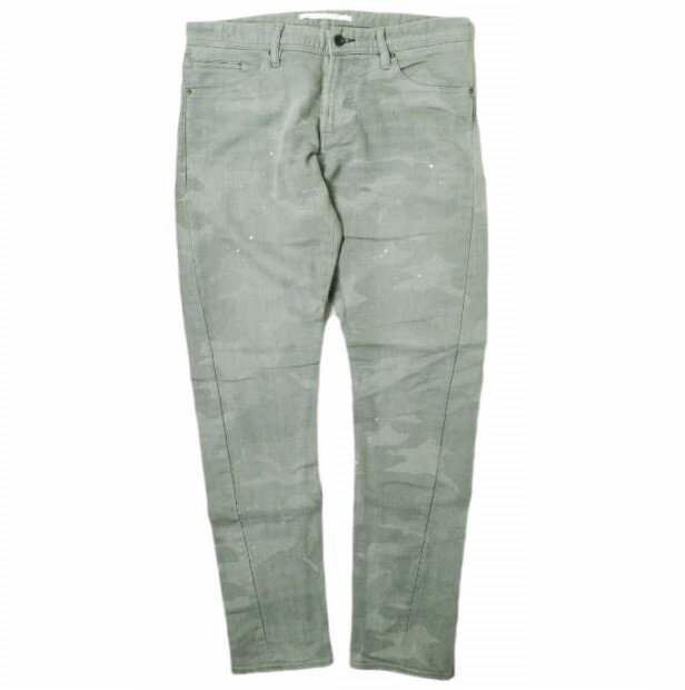 Rakuten - e JEANS イージーンズ 日本製 岡山児島 ペイントカモフラージュジョグデニムパンツ e-802G 0 GRAY TWIST ジップフライ スキニー 迷彩 ジーンズ 定価35,200円 ボトムス【新古品】【中古】【e JEANS】