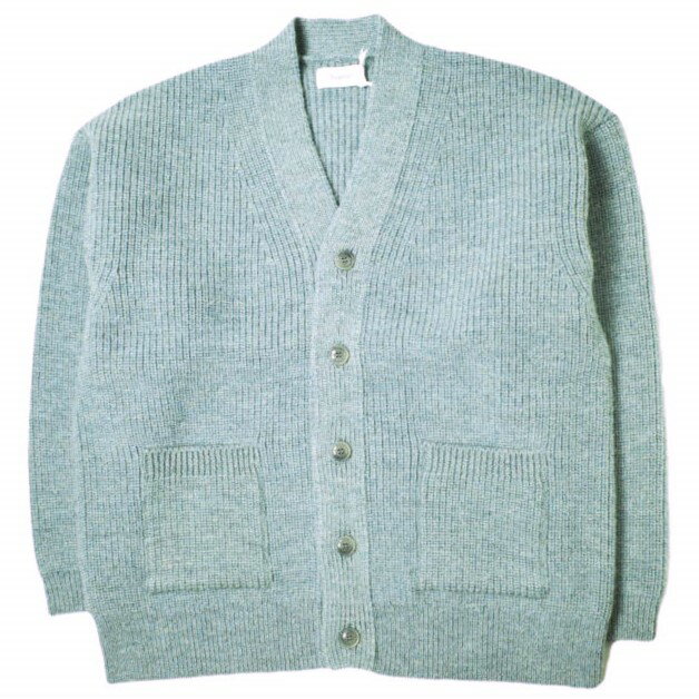 Ernie Palo アーニーパロ 24AW 日本製 SHETLAND WOOL RIB MIDDLE CARDIGAN シェットランドウールリブニットカーディガン EP08KN01 48 SAX トップス【新古品】【中古】【Ernie Palo】