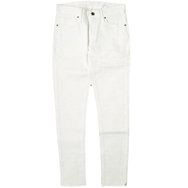 e JEANS イージーンズ 日本製 SEA HORSE BOYFRIEND TAPERED 岡山児島 ダメージ＆ペイント加工 ストレッチスリムテーパードデニムパンツ e-L805 22inch(00) Sky White ジップフライ スキニー ジーンズ 定価26,400円 ボトムス【新古品】【中古】【e JEANS】