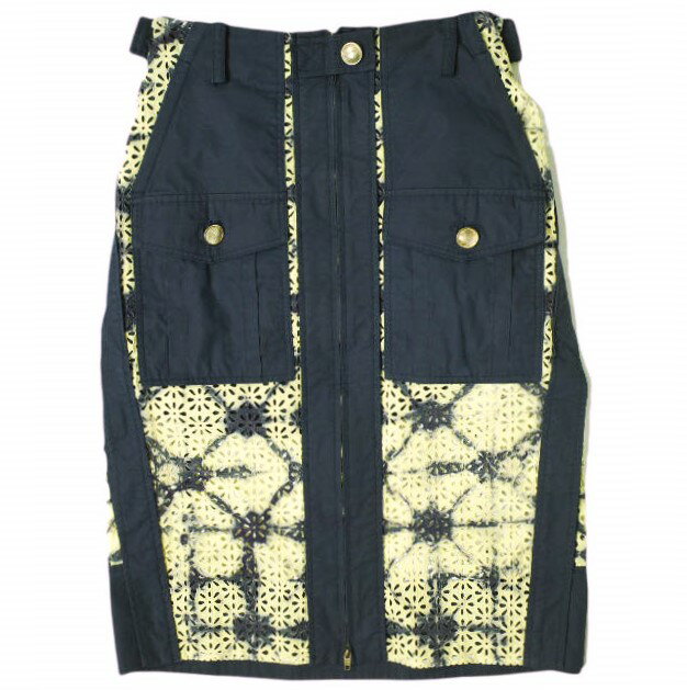 3.1 Phillip Lim スリーワン フィリップリム 22SS Printed Broderie Anglaise Utility Skirt ユーティリティースカート P221-3402PBA 00 NAVY/YELLOW ボトムス【中古】【3.1 Phillip Lim】