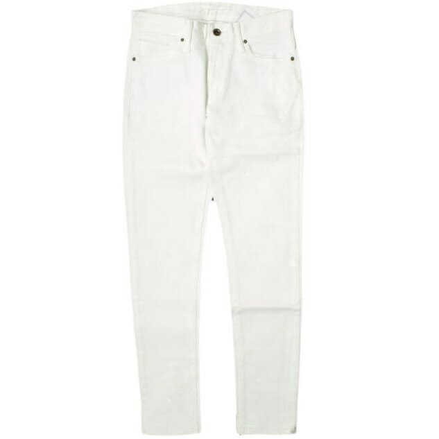 e JEANS イージーンズ 日本製 SEA HORSE BOYFRIEND TAPERED 岡山児島 ダメージ&ペイント加工 ストレッチスリムテーパードデニムパンツ e-L805 23inch(0) Sky White ジップフライ スキニー ジーンズ 定価26,400円 ボトムス【新古品】【中古】【e JEANS】