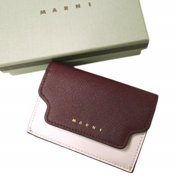 MARNI ޥ ꥢ TRIFOLD WALLET եΥ쥶 ޤ PFMOW02U23 DEEP RED/LI...