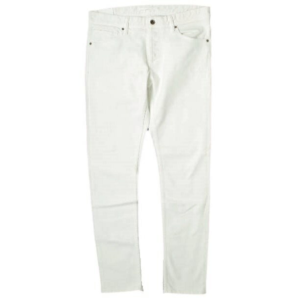 e JEANS イージーンズ 日本製 SEA HORSE SLIM 岡山児島 ダメージ加工 スキニーデニムパンツ e-801W 4 Sky White ボタンフライ スリム ジーンズ 定価31,900円 ボトムス【新古品】【中古】【e JEANS】