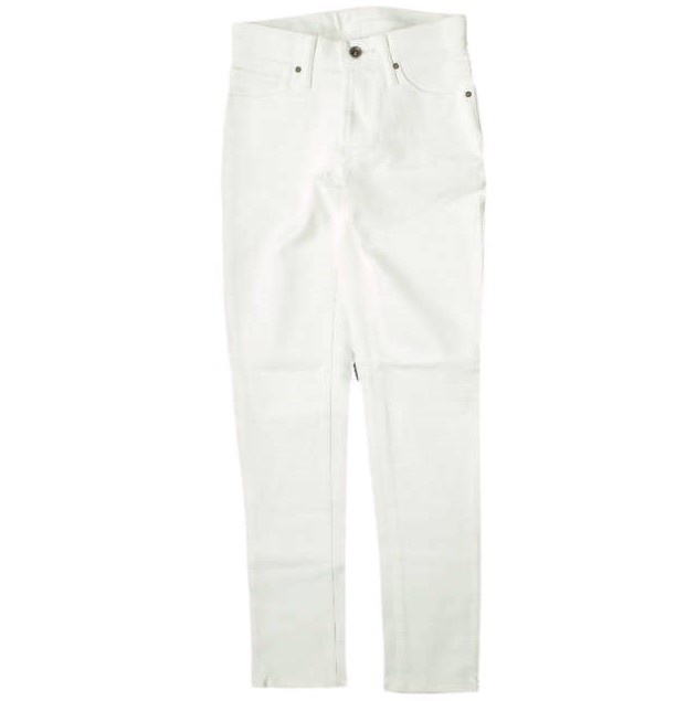 e JEANS イージーンズ 日本製 岡山児島 ストレッチテーパードホワイトデニムパンツ e-L805 22inch(00) WHITE ジップフライ ジーンズ ボトムス【新古品】【中古】【e JEANS】