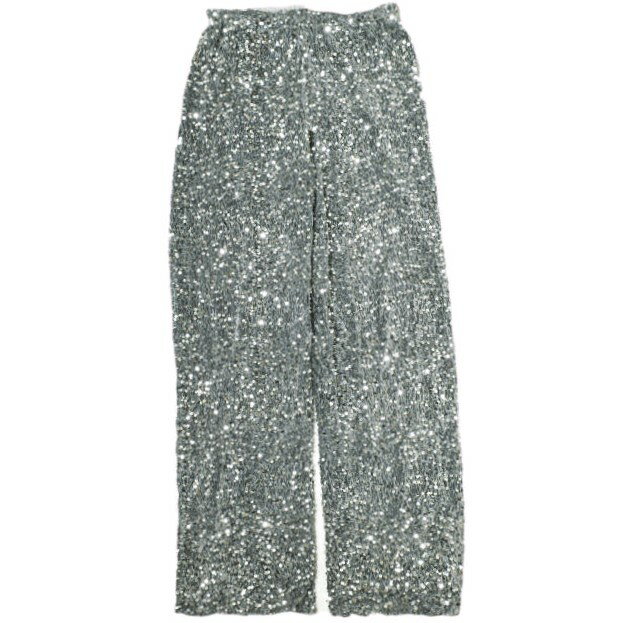 chuclla チュクラ スパンコール イージーパンツ Free シルバー ボトムス【中古】【chuclla】