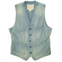 RRL ダブルアールエル WABASH VEST ウォバッシュストライプド インディゴツイルベスト 782890796001 S INDIGO ジレ Doubl...