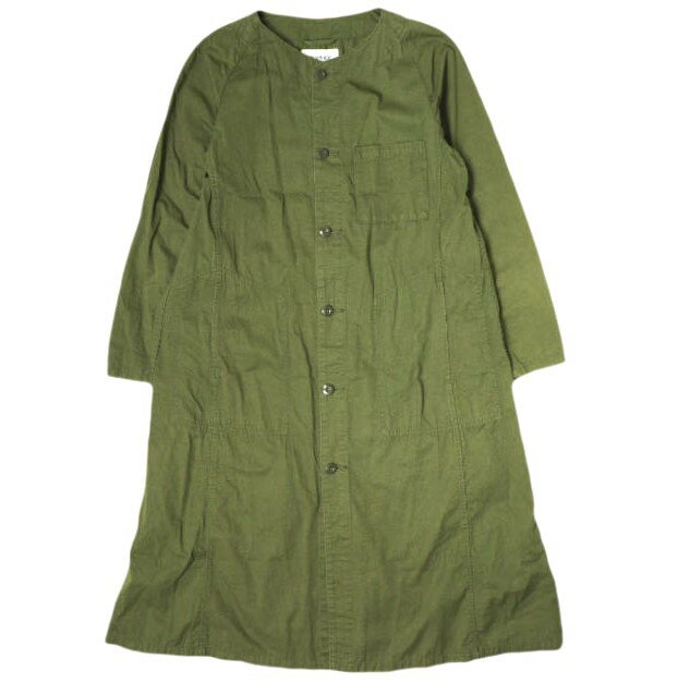 樂天商城 - BEAMS BOY ビームスボーイ ワッシャーオーバーワンピース 13-26-0542-791 Free OLIVE ノーカラー ミリタリー シャツ トップス【中古】【BEAMS BOY】