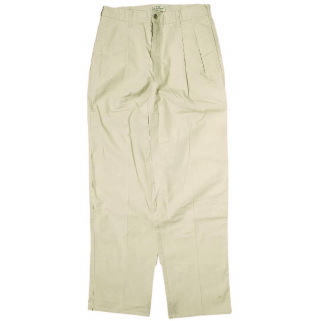 L.L.Bean エルエルビーン アメリカ製 80s~90s STYLE S164 2タックトラウザーズ W30 ベージュ ヴィンテージ パンツ MADE IN USA ボトムス【中古】【L.L.Bean】