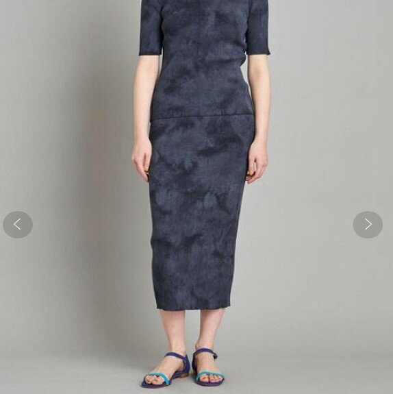Steven Alan スティーブンアラン TIE DYE RIB LONG SKIRT タイダイ柄リブロングスカート 8224-199-0316 Free NAVY タイト ボトムス【中古】【Steven Alan】