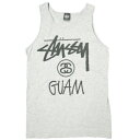STUSSY ステューシー GUAM Tank Top グアム タンクトップ S グレー トップス【中古】【STUSSY】
