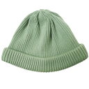 ROTOTO ロトト 日本製 COTTON ROLL UP BEANIE コットンロールアップビーニー R5021 Free SEA GREEN ニットキャップ ワッチキャップ ニット帽 帽子【中古】【RoToTo】(4)