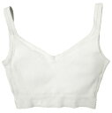 H BEAUTY&YOUTH エイチ ビューティーアンドユース 日本製 COTTON RIB BRA TOP コットンリブブラトップ 1617-222-5627 Free ホワイト タンクトップ トップス【中古】【H BEAUTY&YOUTH】