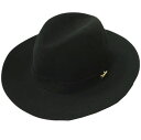 maniera マニエラ 日本製 Shaggy Ribbon Hat ウールフェルト ロングブリム シャギーリボンハット MEL-16301 S(内周約56-57cm) BLACK DeoRex 中折れ 帽子【新古品】【中古】【maniera】