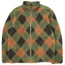 RRL ダブルアールエル FLEECE JACKET ウールブレンド アーガイルフリースジャケット 782871347001 L Olive Double RL...