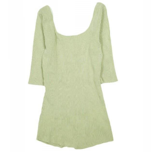 snidel スナイデル ORGANIC ハーフスリーブリブニット SWNT194065 Free スモーキーミント セーター 五分袖 トップス【中古】【snidel】