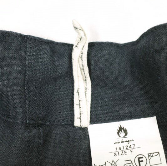 m's braque エムズブラック 日本製 リネンバギーイージーパンツ 141247 Free NAVY ワイド テーパード ボトムス【中古】【m's braque】