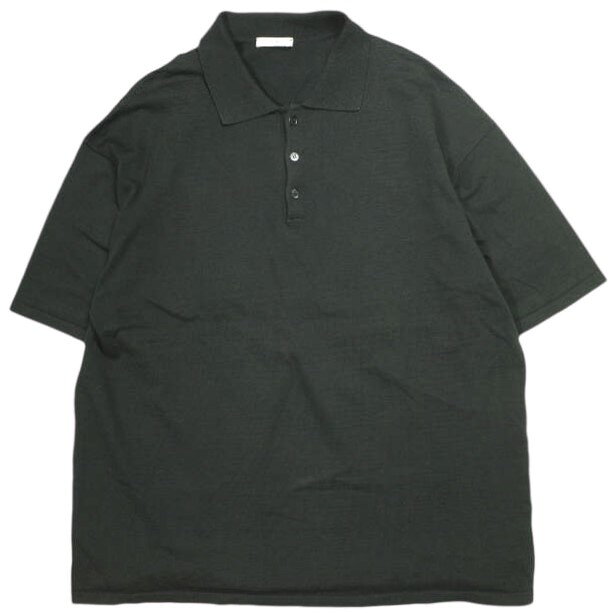 樂天商城 - ATON エイトン 日本製 FRESCA KNIT POLO SWEATER ニットポロシャツ KRAGSM0401 06(L) BLACK 半袖 トップス【中古】【ATON】