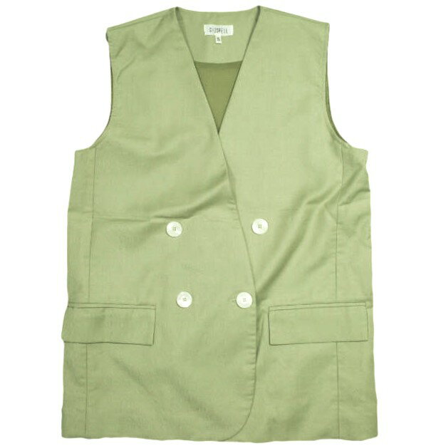 GHOSPELL ゴスペル ダブルブレストノースリーブブレザー 23GH03JKG069GRN S Light Green ジレ ノーカラ..