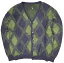 Needles ニードルス 23AW 日本製 Mohair Cardigan - Argyle モヘアカーディガン アーガイル NS278 M PURPLE ニ...