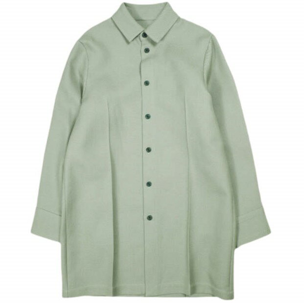Rakuten - Omar Afridi オマールアフリディ 22AW イギリス製 OVER SHIRT COTTON TWILL オーバーシャツ OA-AW22-SHR-103-01 46 MINT GREEN A Shirt ロング丈 定価95,700円 トップス【新古品】【中古】【Omar Afridi】