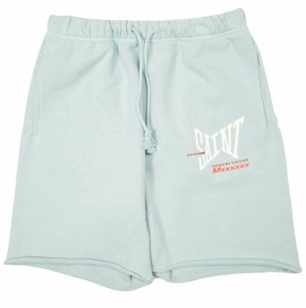樂天商城 - SAINT MICHAEL セントマイケル 25SS 日本製 SWEAT SHORTS / RIBON SAINT カットオフ スウェットショーツ SM-HR8-0000-060 M BLUE SAINT Mxxxxxx ショートパンツ ボトムス【新古品】【中古】【SAINT MICHAEL】