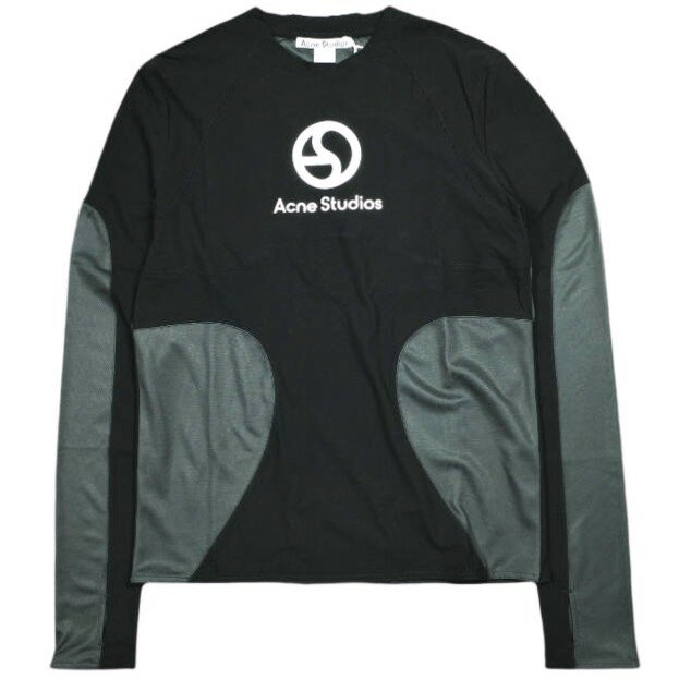 樂天商城 - Acne Studios アクネストゥディオズ 25SS LONG SLEEVE T-SHIRT LOGO テクニカルジャージー ロゴロングスリーブTシャツ FN-MN-TSHI000629 S BLACK 定価61,600円 トップス【新古品】【中古】【Acne Studios】