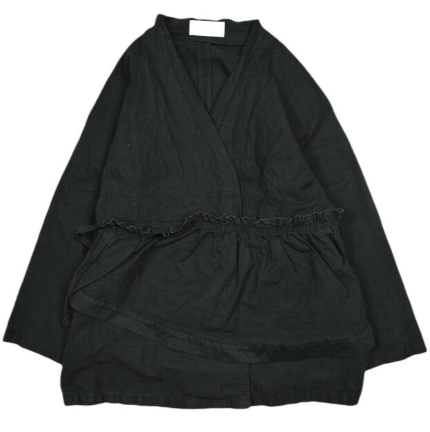 樂天商城 - Ebonyivory エボニーアイボリー 日本製 コットンナイロン ノーカラージャケット 20-01-BL-004-18-1 Free Black アウター【中古】【Ebonyivory】