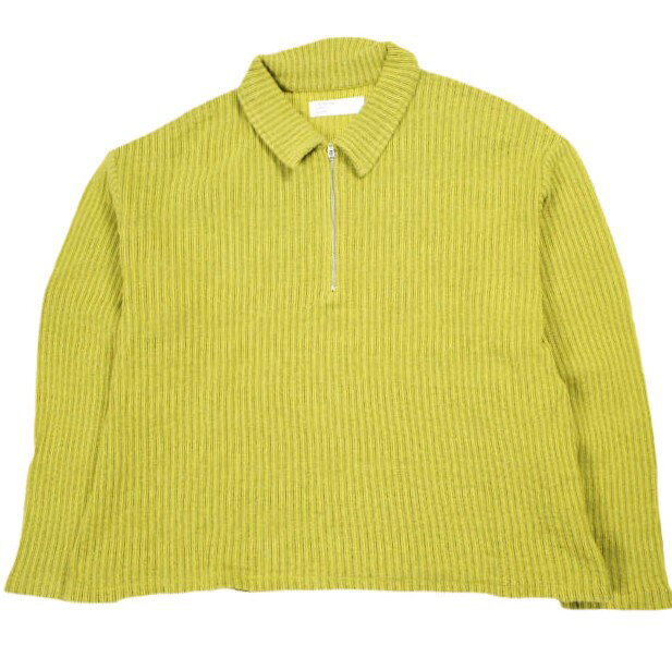International Gallery BEAMS インターナショナルギャラリービームス 25SS 日本製 ハーフジップ 畦編み ニットポロ 23-12-2004-262 S YELLOW IG 長袖 ポロシャツ トップス【中古】【International Gallery BEAMS】