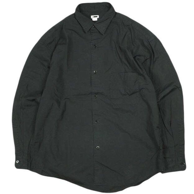 樂天商城 - H BEAUTY&YOUTH エイチ ビューティーアンドユース 日本製 BALLOON SLEEVE REGULAR COLLAR SHIRT バルーンスリーブレギュラーカラーシャツ 1211-250-7353 M ブラック 長袖 トップス【中古】【H BEAUTY&YOUTH】