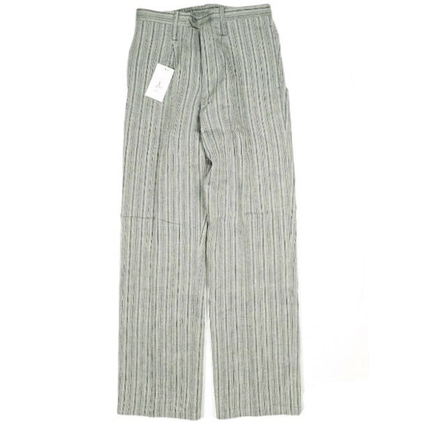 樂天商城 - well ウェル 21SS 日本製 SOMEONE'S CLOSET TUCKED PANTS ストライプリネン1タックパンツ WP21XX03 2 CHARCOAL イージー ボトムス【新古品】【中古】【well】