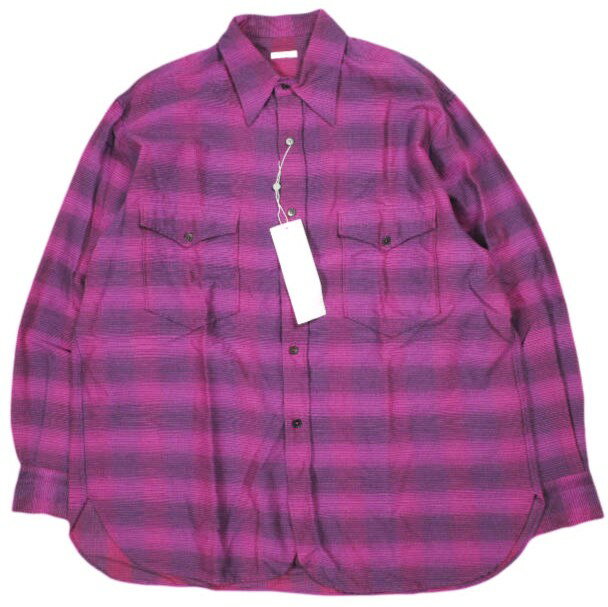 樂天商城 - COMOLI コモリ 21AW 日本製 ウールシルクワークシャツ U03-02010 1 PINK 長袖 チェック トップス【新古品】【中古】【COMOLI】