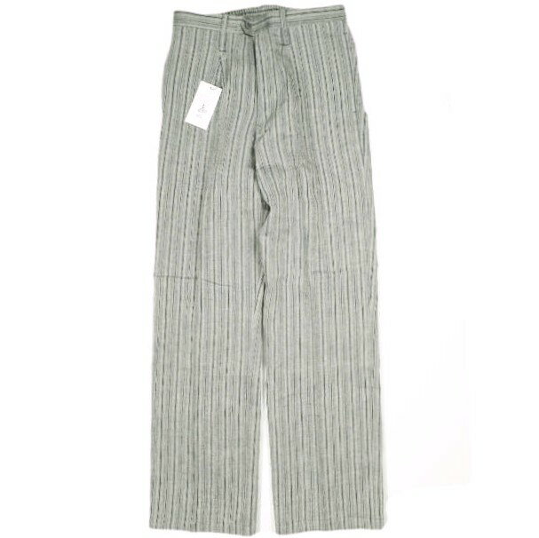 樂天商城 - well ウェル 21SS 日本製 SOMEONE'S CLOSET TUCKED PANTS ストライプリネン1タックパンツ WP21XX03 1 CHARCOAL イージー ボトムス【新古品】【中古】【well】