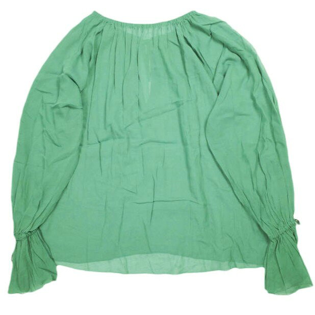 Rakuten - EN ROUTE アンルート 日本製 キュプラコットン ギャザーブラウス 7221-270-0043 00 Green 長袖 シャツ ユナイテッドアローズ トップス【中古】【EN ROUTE】