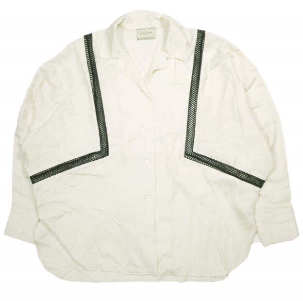 樂天商城 - UNITED ARROWS ユナイテッドアローズ サテンオープンカラー シャツブラウス 1521-199-1507 Free OFF WHITE 長袖 開襟 トップス【中古】【UNITED ARROWS】