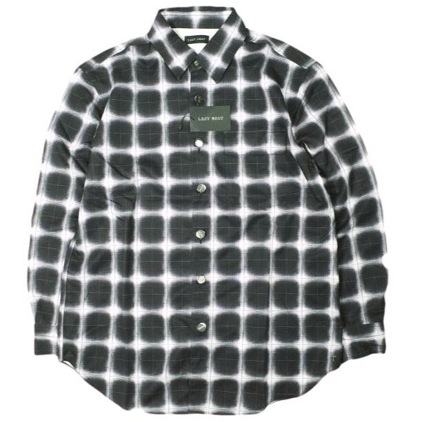 樂天商城 - LAST NEST ラストネスト 25AW Printed Flannel Shirts プリントフランネルシャツ L BLACK 長袖 チェック バックプリント トップス【新古品】【中古】【LAST NEST】