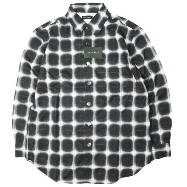 Rakuten - LAST NEST ラストネスト 25AW Printed Flannel Shirts プリントフランネルシャツ M BLACK 長袖 チェック バックプリント トップス【新古品】【中古】【LAST NEST】