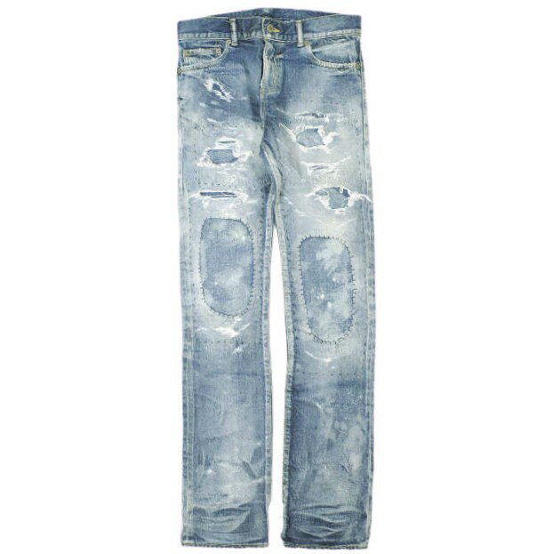 NOVE ノーヴェ 日本製 Damaged Repaired Stretch Denim Pants skinny leg ダメージ＆リペア加工 スキニーセルビッチデニムパンツ NRC-D028 28 Indigo 定価50,760円 ジップフライ ジーンズ ボトムス
