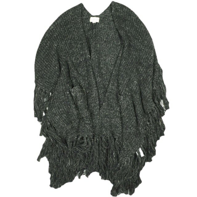 乐天商城 - DENIM&SUPPLY デニムアンドサプライ フリンジニットポンチョ 288629691001 M/L CHARCOAL GRAY Ralph Lauren ラルフローレン ローゲージ アウター【中古】【DENIM&SUPPLY】