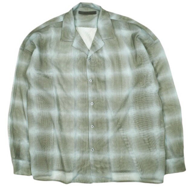乐天商城 - Danke Schon ダンケシェーン 25SS OMBRE CHECK MESH LONG SLEEVE SHIRT オンブレチェックメッシュロングスリーブシャツ Free BROWN/GREEN 長袖 オープンカラー 開襟 トップス【中古】【Danke Schon】