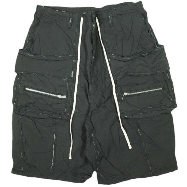 樂天商城 - Danke Schon ダンケシェーン 24SS 水溶性ボンディングフラップポケットショーツ Free BLACK ダメージ加工 イージー カーゴ ショートパンツ サンプル品 ボトムス【中古】【Danke Schon】