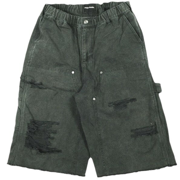 樂天商城 - Danke Schon ダンケシェーン 25SS DAMAGE DUCK WKNEE SHORTS ダメージ加工ダックダブルニーショーツ UNS25087 L BLACK ペインター イージー ショートパンツ ボトムス【中古】【Danke Schon】