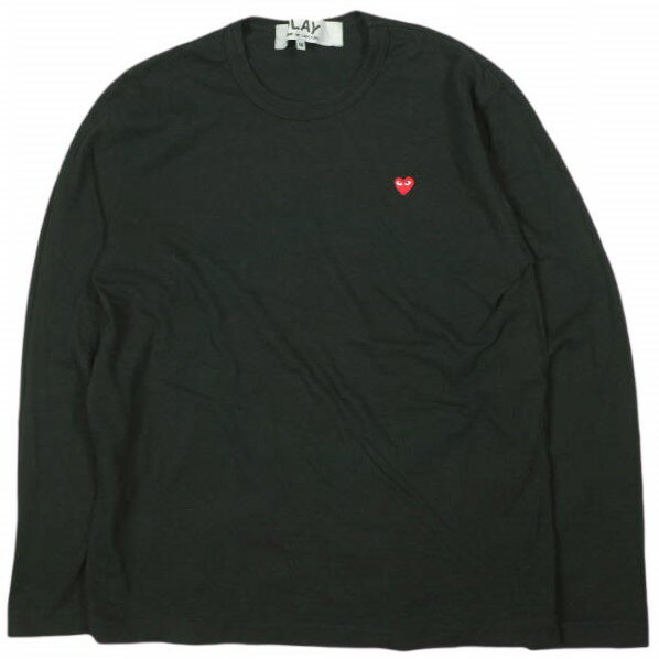 乐天商城 - PLAY COMME des GARCONS プレイコムデギャルソン 日本製 L/S TEE - RED HEART ハートワッペン刺繍 ロングスリーブTシャツ YZ-T056 M BLACK 長袖 Filip Pagowski トップス【中古】【PLAY COMME des GARCONS】