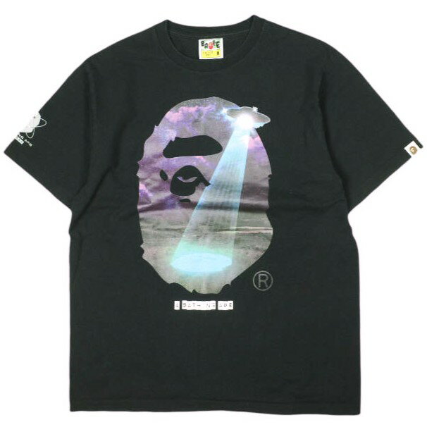 乐天商城 - A BATHING APE ア ベイシング エイプ 21SS 日本製 BAPE GALAXY UFO TEE プリントTシャツ 001TEH301081X M BLACK 半袖 トップス【中古】【A BATHING APE】