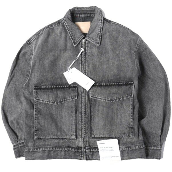 Graphpaper グラフペーパー 25AW 日本製 SELVAGE DENIM ZIP JACKET サルベージデニムジップジャケット GM253-20056LB 1 BLACK LIGHT FADE Gジャン アウター