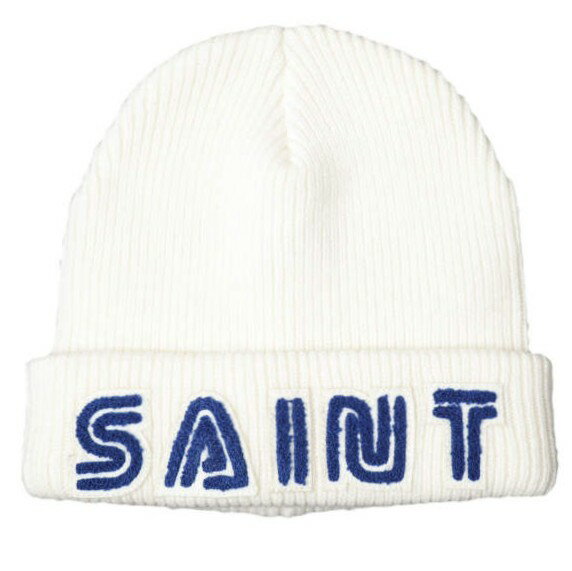 SAINT MICHAEL セントマイケル 25AW 日本製 SG_KNIT CAP/SAINT SEGA セガ ウールニットキャップ SM-HR1-0000-C67 ONE SIZE WHITE SAINT Mxxxxxx ビーニー ニット帽 ワッチキャップ 帽子【新古品】【中古】【SAINT MICHAEL】