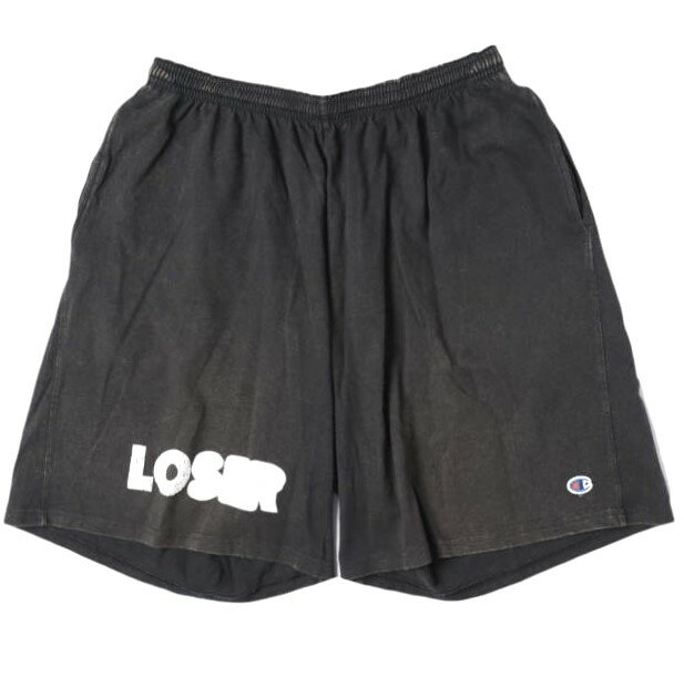 greatLAnd グレートランド LOSER SHORTS CHAMPIONボディ ダメージ加工 イージーショーツ XL(JPN) BLACK ショートパンツ ボトムス