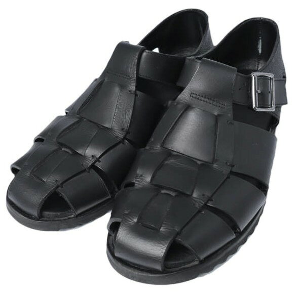 PARABOOT x UNITED ARROWS パラブーツ ユナイテッドアローズ 別注 COMBI PACIFIC コンビ パシフィック レザー グルカサンダル 40(24.5-25cm) NOIR BLACK シューズ【中古】【PARABOOT × UNITED ARROWS】